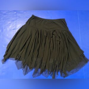 Fashion Bug Handkerchief Solid Black Skirt Elastic Waist Women’s Size S